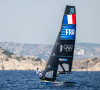 C'est la belle histoire de ces JO !
Sarah Steyaert et Charline Picon de France participent à la course à la médaille en skiff féminin - 49er FX lors de la septième journée des Jeux Olympiques de Paris à Marseille, France. © Petter Arvidson/Bildbyran via ZUMA Press/Bestimage