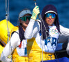 Lors de la septième journée des Jeux Olympiques de Paris 2024
Charline Picon et Sarah Steyaert (France), Medal Race skiff femmes - Voile, lors des Jeux Olympiques Paris 2024. (Photo Norbert Scanella / DPPI Media / Panoramic