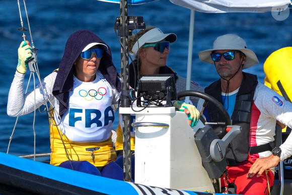 Charline Picon et Sarah Steyaert (France), Medal Race skiff femmes - Voile, lors des Jeux Olympiques Paris 2024. (Photo Norbert Scanella / DPPI Media / Panoramic