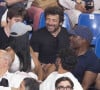 David Douillet, Thomas Pesquet, Patrick Bruel ou encore Harry Roselmack étaient aussi de la partie.
Patrick Bruel, son fils Oscar, Harry Roselmack et sa femme Chrislaine assistent aux épreuves de judo lors des Jeux Olympiques de Paris 2024 (JO) au Arena Champs de Mars à Paris, France, le 2 août 2024. © Jacovides-Perusseau/Bestimage 