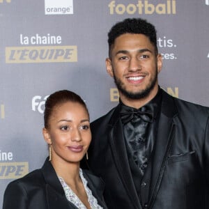 Tony Yoka et sa femme Estelle Mossely - Tapis rouge de la cérémonie du Ballon d'or France Football 2018 au Grand Palais à Paris, France, le 3 décembre 2018. le Croate L.Modric remporte le trophée 2018. © Cyril Moreau/Bestimage  -