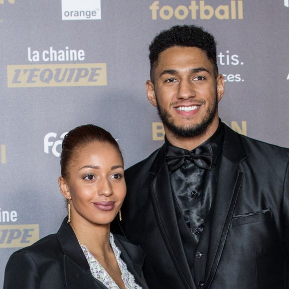 Tony Yoka et sa femme Estelle Mossely - Tapis rouge de la cérémonie du Ballon d'or France Football 2018 au Grand Palais à Paris, France, le 3 décembre 2018. le Croate L.Modric remporte le trophée 2018. © Cyril Moreau/Bestimage  -