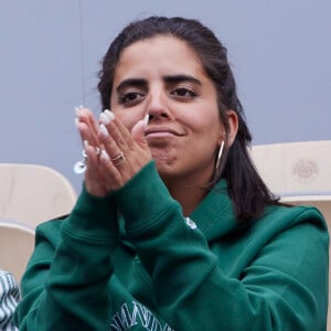 Inès Reg (Inès Reghioua) dans les tribunes des Internationaux de France de tennis de Roland Garros 2024 à Paris, France, le 3 juin 2024. © Jacovides-Moreau/Bestimage 