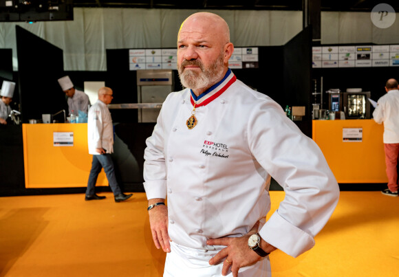 Exclusif - Philippe Etchebest préside le salon français de la restauration "Expotel" à Bordeaux. Il dirige aussi la journée des chefs et sa compétion regroupant 22 Etoiles sur l'évènement, le 25 Novembre 2019. © Patrick Bernard/ Bestimage