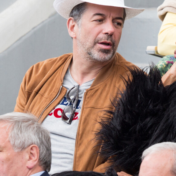 Stephane Plaza et Karine Le Marchand dans les tribunes lors des Internationaux de France de tennis à la salle Roland-Garros le 08 juin 2019 à Paris, France. Photo par Nasser Berzane/ABACAPRESS.COM