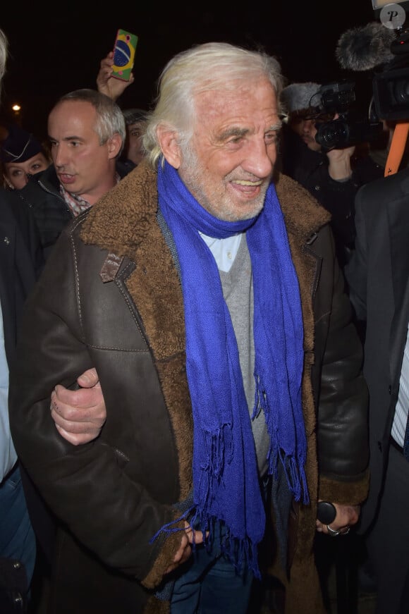 Jean-Paul Belmondo - Jean-Paul Belmondo et Alain Delon, parrains de la grande roue de la Concorde, arrivent pour son inauguration, à Paris, France, le 17 novembre 2017. © Giancarlo Gorassini/Bestimage 