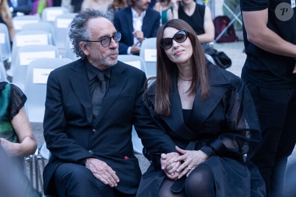 "J'ai été émue de travailler avec lui. (...) et ce fut un très fort moment de partage humain"
Monica Bellucci et Tim Burton à la cérémonie des Globo Awards à Rome, le 3 juillet 2024