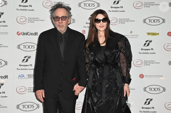 Tim Burton, Monica Bellucci lors de la 64ème édition de la cérémonie Globo d'Oro Award à Rome le 3 juillet 2024