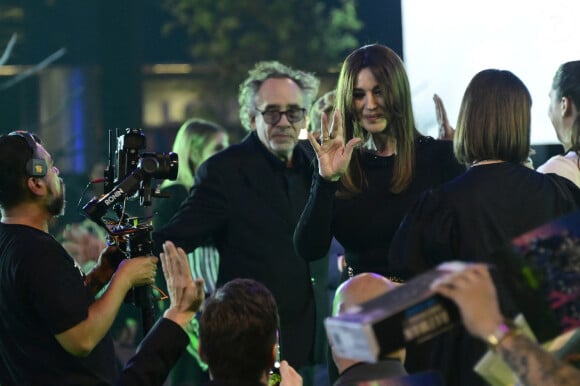 Monica Bellucci et Tim Burton sur le tapis rouge de Beetlejuice Beetlejuice à Mexico le 14 août 2024