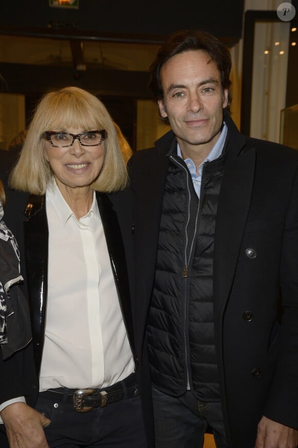 Une affaire qui a de quoi faire sourire. 
Mireille Darc et Anthony Delon - Vernissage de l'exposition des photographies de Mireille Darc chez Artcurial à Paris le 21 janvier 2016. © Coadic Guirec/Bestimage