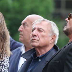 Alain Bougrain-Dubourg, Olivier Minne - Obsèques de P.Laffont dans la salle de la Coupole du cimetière du Père-Lachaise à Paris, le 23 août 2024. L'animateur de télévision est décédé le 7 août 2024 à l'âge de 84 ans. © Dominique Jacovides / Bestimage