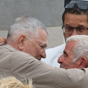 Jean-Marie Bigard - Sortie des obsèques de P.Laffont dans la salle de la Coupole du cimetière du Père-Lachaise à Paris, le 23 août 2024. L'animateur de télévision est décédé le 7 août 2024 à l'âge de 84 ans. © Dominique Jacovides / Bestimage  