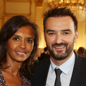 Karine Le Marchand et Cyril Lignac assistant à la cérémonie où Pierre Herme devient 'Commandeur des Arts et des Lettres' et David Sinapian devient 'Chevalier des Arts et des Lettres', à Paris, France, le 23 septembre 2019. Photo par Jerome Domine/ABACAPRESS.COM