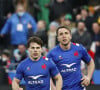 Il est entouré d'Anthony Jelonch, Paul Graou et Thomas Cester
 
Antoine Dupont (France) - Anthony Jelonch (France) - Tournoi des 6 Nations "France - Irlande (30-24)" au stade de France, le 12 février 2022.