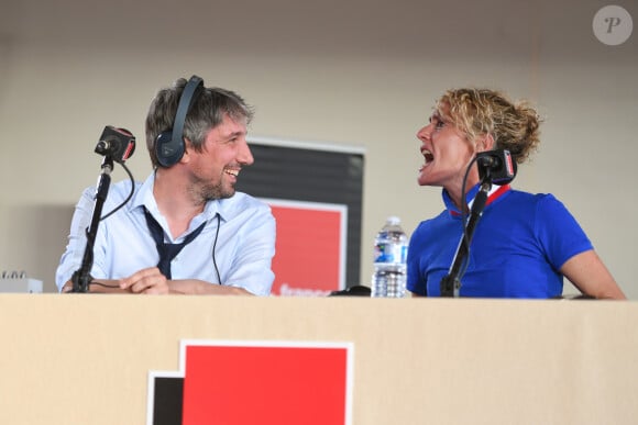 Guillaume Meurice et Juliette Arnaud - France Inter et l'équipe de "Par Jupiter" en direct depuis la Fête de l'Humanité 2018 au parc de la Courneuve le 14 septembre 2018 © Lionel Urman/Bestimage  