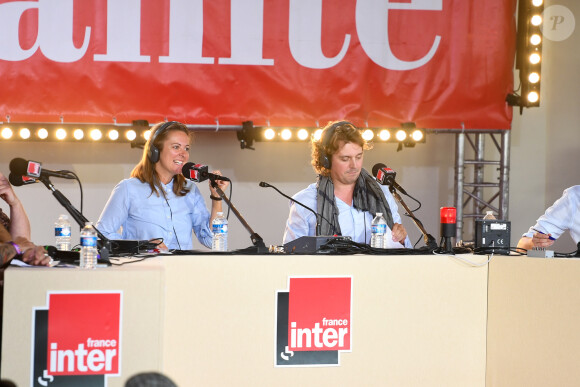 Alex Vizorek, Charline Vanhoenacker, Guillaume Meurice et Juliette Arnaud - France Inter et l'équipe de "Par Jupiter" en direct depuis la Fête de l'Humanité 2018 au parc de la Courneuve le 14 septembre 2018 © Lionel Urman/Bestimage  