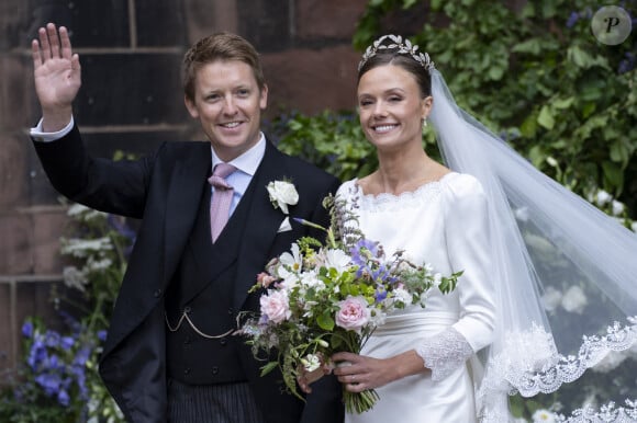 S'il a fait le déplacement pour cet événement, Harry a renoncé à assister au mariage de Hugh Grosvenor, parrain de George, auquel il était invité
Mariage du duc de Westminster, Hugh Grosvenor, et Olivia Henson en la cathédrale de Chester, Royaume Uni, le 7 juin 2024. © GoffPhotos/Bestimage 