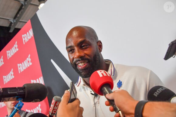 Teddy Riner fête ses deux médailles d'Or au Club France, Parc de la Villette, lors des Jeux Olympiques Paris 2024 le 4 août 2024. © Alexandre Fay / Pixplanete / Bestimage