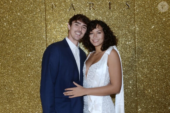 Exclusif - Vaimalama Chaves (Miss France 2019) et son compagnon Nicolas Fleury - L'hôtel The Peninsula Paris présente son univers féérique pour Noël le 30 novembre 2023 . © Rachid Bellak / Bestimage 