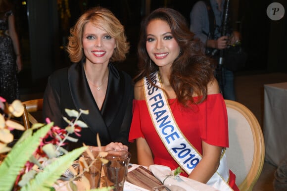 Exclusif - Sylvie Tellier (directrice générale de la Société Miss France et Miss France 2002) et Vaimalama Chaves (Miss France 2019) - Dîner de gala au profit de l'association "Maïsha Africa" de Sonia Rolland, qui vient en aide aux enfants du Rwanda, au Pavillon Gabriel, à Paris, France, le 17 décembre 2018.© Gorassini-Moreau/Bestimage 