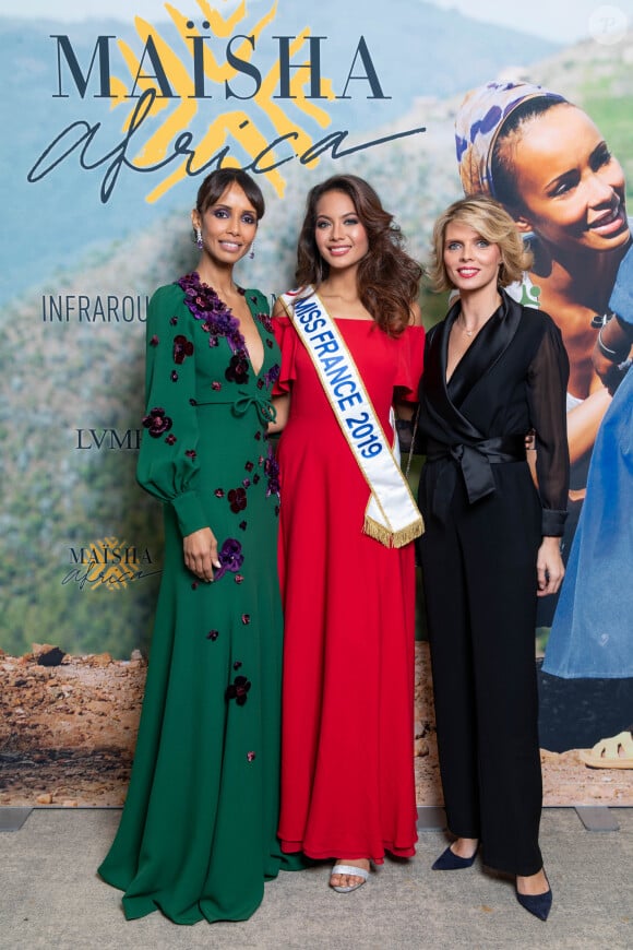 Exclusif Sonia Rolland (Présidente de Maïsha Africa), Vaimalama Chaves (Miss France 2019), Sylvie Tellier - Dîner de gala au profit de l'association "Maïsha Africa" de Sonia Rolland, qui vient en aide aux enfants du Rwanda, au Pavillon Gabriel, à Paris, France, le 17 décembre 2018. © Gorassini-Moreau/Bestimage 