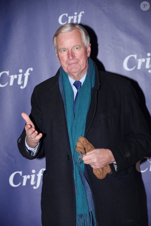 Michel Barnier - Photocall du 37ème dîner annuel du conseil représentatif des institutions juives de France (CRIF) au Carrousel du Louvre à Paris. Le 13 février 2023 © Jonathan Rebboah / Panoramic / Bestimage