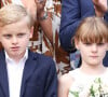 Les jumeaux ont eux aussi brillé grâce à leur élégance : Gabriella dans une jolie robe blanche, Jacques en costume
Traditionnel Pique Nique des Monégasques "U Cavagnetu" dans le Parc princesse Antoinette, en présence du prince et de la princesse de Monaco accompagnés par leurs enfants le prince Jacques de Monaco, marquis des Baux, et La princesse Gabriella de Monaco, comtesse de Carladès, à Monaco, le 7 septembre 2024. © Jean-Charles Vinaj/Pool Monaco/Bestimage 