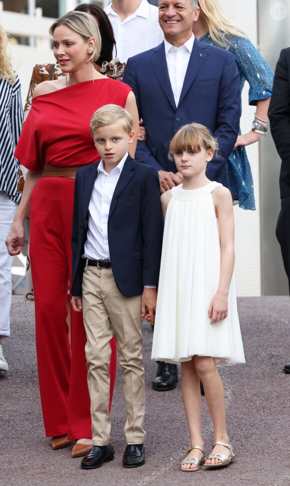 Traditionnel Pique Nique des Monégasques "U Cavagnetu" dans le Parc princesse Antoinette, en présence du prince de Monaco et de la princesse Charlene accompagnés par leurs enfants le prince Jacques de Monaco, marquis des Baux, et La princesse Gabriella de Monaco, comtesse de Carladès, à Monaco, le 7 septembre 2024. © Jean-Charles Vinaj/Pool Monaco/Bestimage 