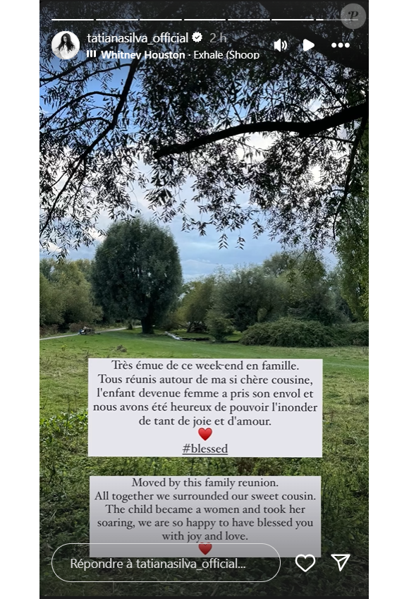 Une grande première pour les internautes
Message de Tatiana Silva sur Instagram le 9 septembre 2024.