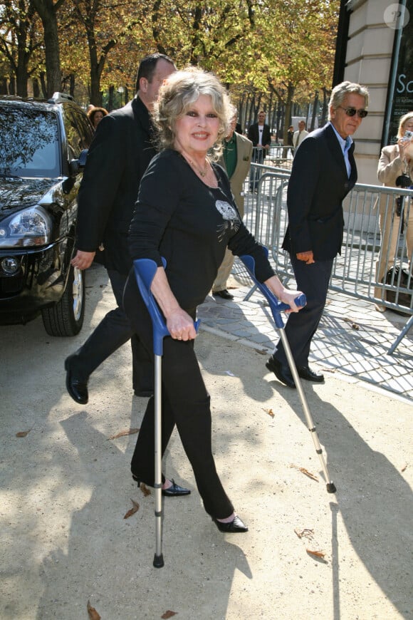 La légende française Brigitte Bardot arrive pour célébrer un double anniversaire, les 20 ans de son association 'Fondation Brigitte Bardot', qui lutte pour les droits des animaux, et son propre anniversaire. Photo par Denis Guignebourg/ABACAPRESS.COM