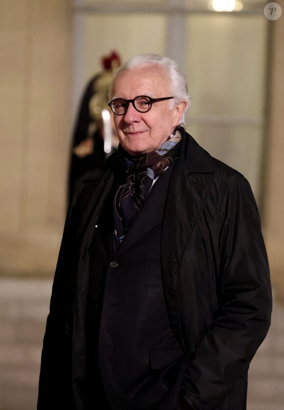 Le chef Alain Ducasse a été choisi par le Comité international olympique (CIO) pour le dîner officiel d'ouverture des Jeux olympiques de Paris 2024 - Alain Ducasse - Arrivées au dîner d'état en l'honneur de l'Emir du Qatar au palais présidentiel de l'Elysée à Paris le 27 février 2024. © Dominique Jacovides / Bestimage 