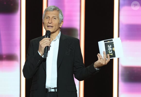 Nagui - Les personnalités se mobilisent lors de la 37ème édition du Téléthon sur le plateau de France 2, avec pour parrain Vianney. Le 8 décembre 2023. © Coadic Guirec / Bestimage  