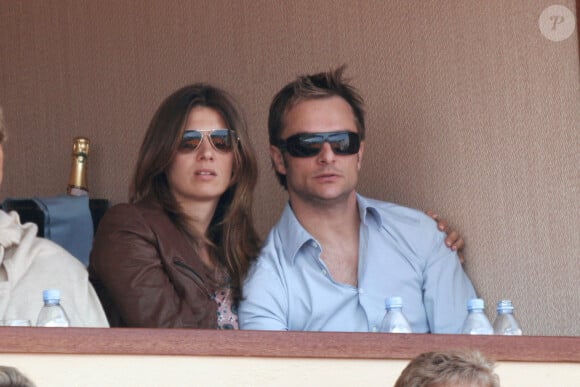 Des célébrités au tournoi de tennis de Montecarlo Master Series 2007 à Monaco le 21 avril 2007. Alexandra Pastor et David Hallyday assistent au match Nadal contre Berdych. Photo par ABACAPRESS.COM