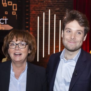 Exclusif - Nathalie Saint-Cricq et son fils Benjamin Duhamel - Enregistrement de l'émission "On Est En Direct (OEED)", présentée par L.Ruquier et L.Salamé, et diffusée en direct le 2 avril sur France 2 © Jack Tribeca / Bestimage 