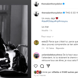 Anthony Delon rend hommage à son père Alain Delon un mois après sa mort sur Instagram