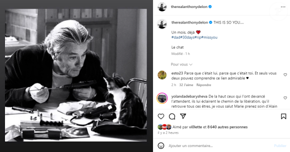 Anthony Delon rend hommage à son père Alain Delon un mois après sa mort sur Instagram