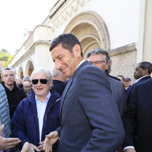 David Lisnard (Maire de Cannes) - Obsèques du journaliste sportif, Didier Roustan, décédé le 11 septembre à l'âge de 66 ans en l'église Notre-Dame-des-Pins, à Cannes le 20 septembre 2024. © Franz Chavaroche/Bestimage