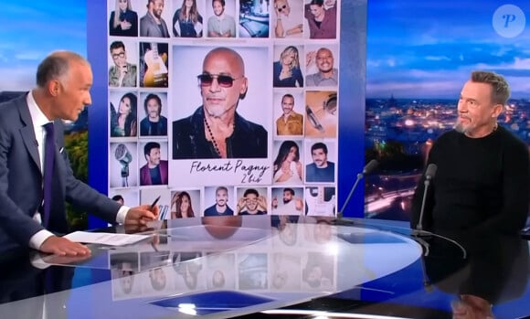 Florent Pagny, qui va beaucoup mieux, était l'invité de Gilles Bouleau aux 20 heures de TF1 le jeudi 16 novembre. © Captute TV TF1 via Bestimage  