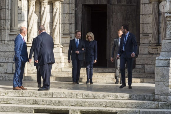 Stéphane Bern et Brigitte Macron - Déplacement du président de république, Emmanuel Macron à l'occasion de la 41ème édition des journées européennes du patrimoine à Chartres, visite du trésor de la Cathédrale de Chartres - Chartres le 20 septembre 2024. © Arnaud Hebert / Pool / Bestimage