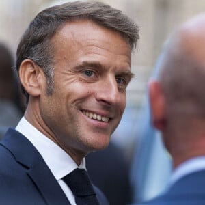 Déplacement du président de république, Emmanuel Macron à l'occasion de la 41ème édition des journées européennes du patrimoine à Chartres, visite du trésor de la Cathédrale de Chartres - Chartres le 20 septembre 2024. © Arnaud Hebert / Pool / Bestimage