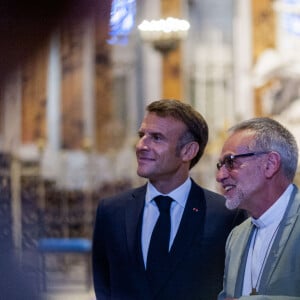 Déplacement du président de république, Emmanuel Macron à l'occasion de la 41ème édition des journées européennes du patrimoine à Chartres, visite du trésor de la Cathédrale de Chartres - Chartres le 20 septembre 2024. © Arnaud Hebert / Pool / Bestimage