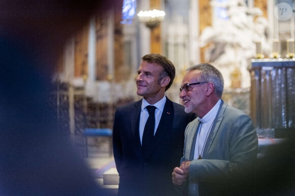 Déplacement du président de république, Emmanuel Macron à l'occasion de la 41ème édition des journées européennes du patrimoine à Chartres, visite du trésor de la Cathédrale de Chartres - Chartres le 20 septembre 2024. © Arnaud Hebert / Pool / Bestimage