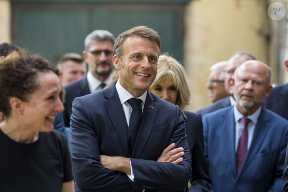 Emmanuel Macron et Brigitte Macron - Déplacement du président de république, Emmanuel Macron à l'occasion de la 41ème édition des journées européennes du patrimoine à Chartres, visite des ateliers de la Maison Lorin maitre verrier - Chartres le 20 septembre 2024. © Arnaud Hebert / Pool / Bestimage