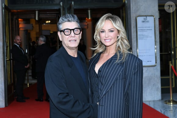 Marc Lavoine et sa compagne Adriana Karembeu arrivant au "Concerto pour la Paix" organisé par Omar Harfouch au Théâtre des Champs Élysées à Paris, France, le 18 Septembre 2024. © Rachid Bellak / Bestimage 