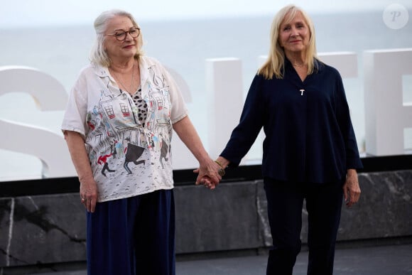 Josiane Balasko et Hélène Vincent au photocall du film "Quand vient l'automne" lors de la 72ème édition du festival international du film de San Sebastian (Saint Sébastien) SSIFF le 22 septembre 2024  