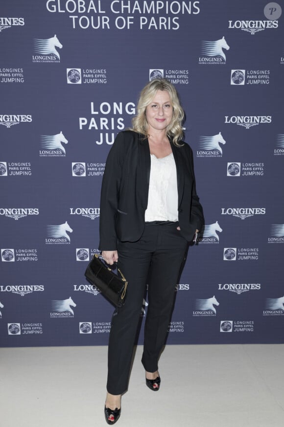 Exclusif - Luana Belmondo - Soirée au profit de l'Association "La Bonne étoile" de Laeticia Hallyday lors du 3ème Longines Paris Eiffel Jumping à la plaine de Jeux de Bagatelle à Paris le 1er juillet 2016 dans le Pavillon Eiffel du Longines Paris Eiffel Jumping décoré par Luxury Living. © Olivier Borde / Veeren / Bestimage