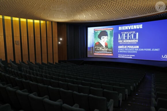 Illustration UGC Normandie lors de la projection du film "Le Fabuleux Destin D'Amelie Poulain" présentée par JPJeunet et M.assovitz au cinéma UGC Normandie à Paris, France, le 31 mai 2024, dans le cadre de MERCI UGC Normandie 1 mois pour 50 ans d'histoire ! du 1er mai au 13 juin. © Marc Ausset-Lacroix/Bestimage 