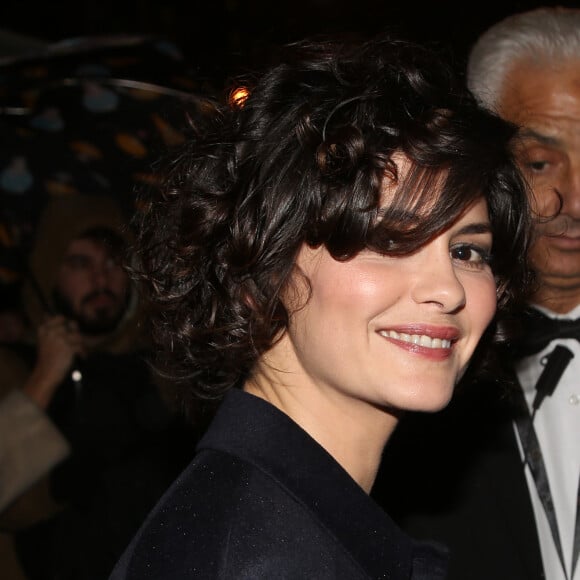 Audrey Tautou à l'arrivée de la 11ème cérémonie des Globes de Cristal au Lido à Paris le 30 janvier 2017. © Bestimage 