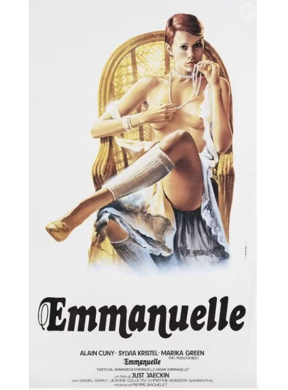 qui va lui coller à la peau toute sa vie : celui d'Emmanuelle
Affiche du film "Emmanuelle" de Just Jaeckin (1974)