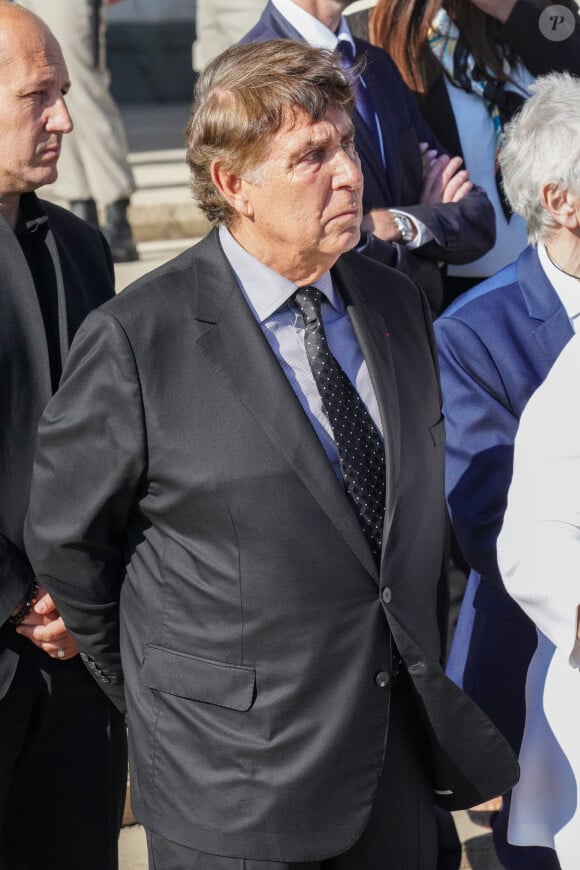 Jean-Pierre Foucault - Obsèques de l'ancien maire de Marseille Jean-Claude Gaudin à la cathédrale Sainte-Marie major de Marseille, France, le 23 mai 2024.